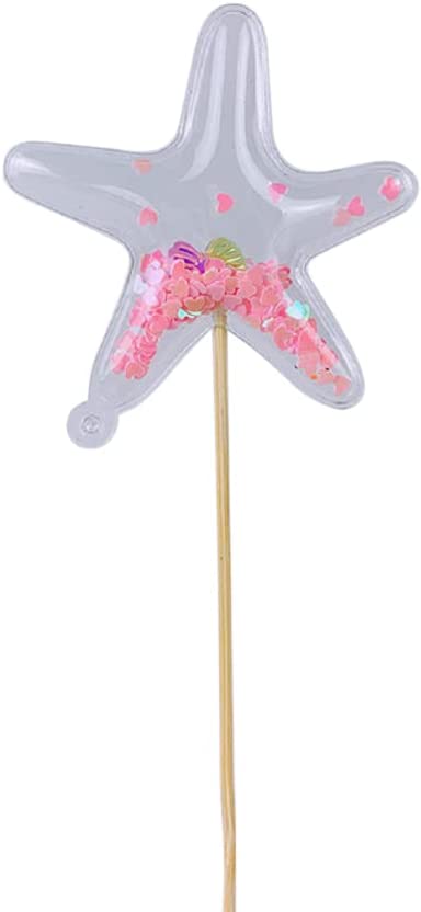 Colorful fun Mermaid Sequin Cake Toppers Starfish,Hearts, Clouds. Set of 5. Random Designs