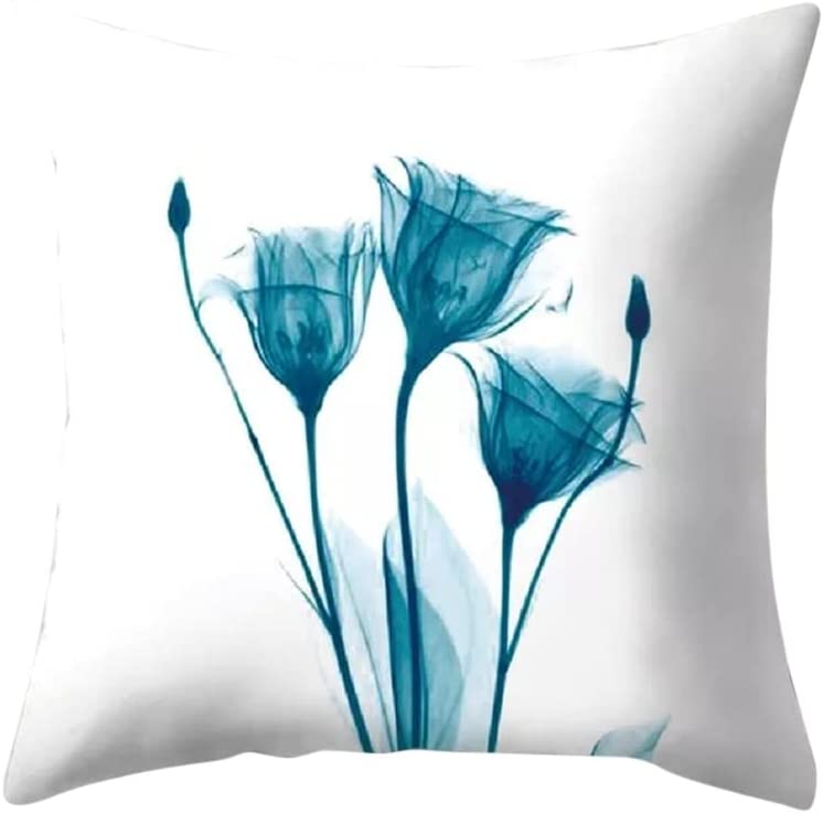 Watercolor Blue Geometric Pillows Covers 18" X 18"