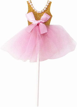 The Crafty Owl Fun Designs Pink & Gold or Pink & Silver Ballerina Sets Cupcake Toppers for Birthday/Events. Sets of 5