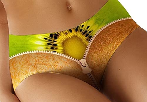 3D Print Panty Briefs Underwear for Women Watermelon-Orange Burst-Kiwi Key Lime