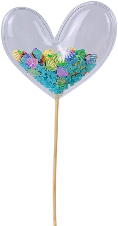 Colorful fun Mermaid Sequin Cake Toppers Starfish,Hearts, Clouds. Set of 5. Random Designs