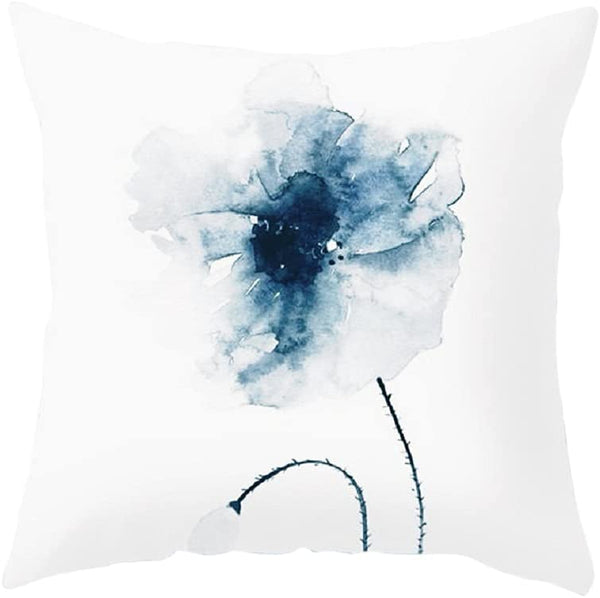 Watercolor Blue Geometric Pillows Covers 18" X 18"