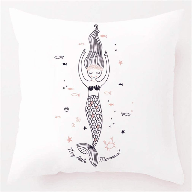 Little Ballerinas Mermaid Bunny Unicorns Girls Throw Pillows Covers