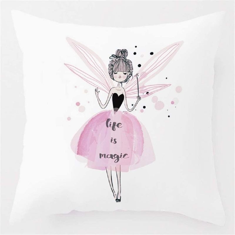 Little Ballerinas Mermaid Bunny Unicorns Girls Throw Pillows Covers