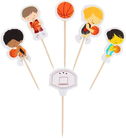 Various Fun Designs of Farm Animals/Easter Rabbit/Basketball/Football/Robots/Nautical/Trucks Theme Cupcake Toppers for Birthday/Christmas/Events/Party. Set of 24