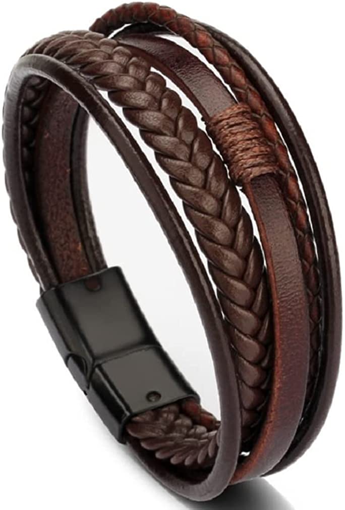 Multilayer Leather Rope Weaving Bracelet for Men