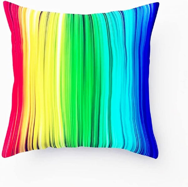 Rainbow Color Geometric Designs Pillow Covers 18" X 18"