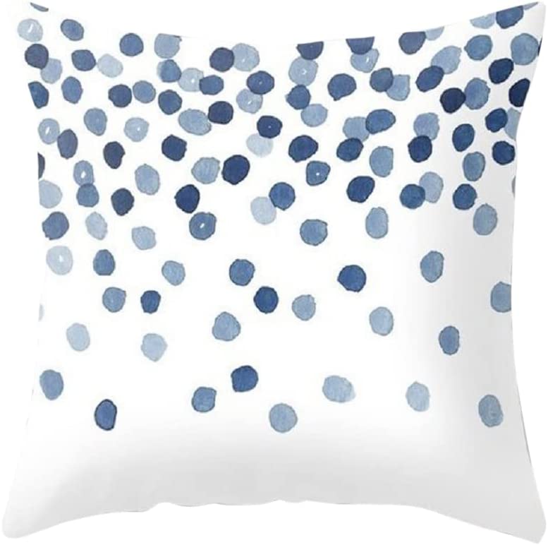 Watercolor Blue Geometric Pillows Covers 18" X 18"