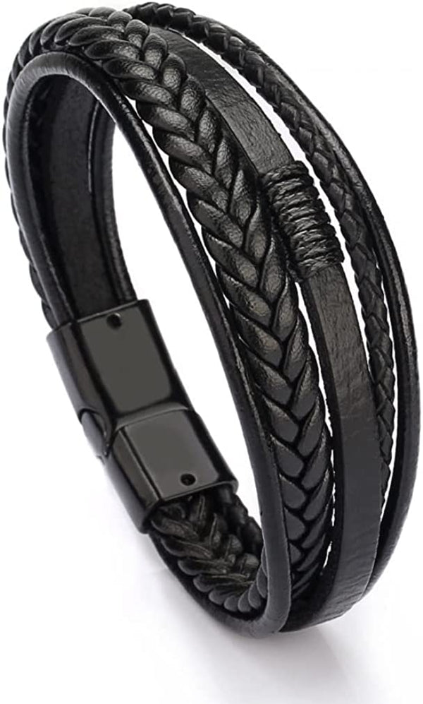 Multilayer Leather Rope Weaving Bracelet for Men