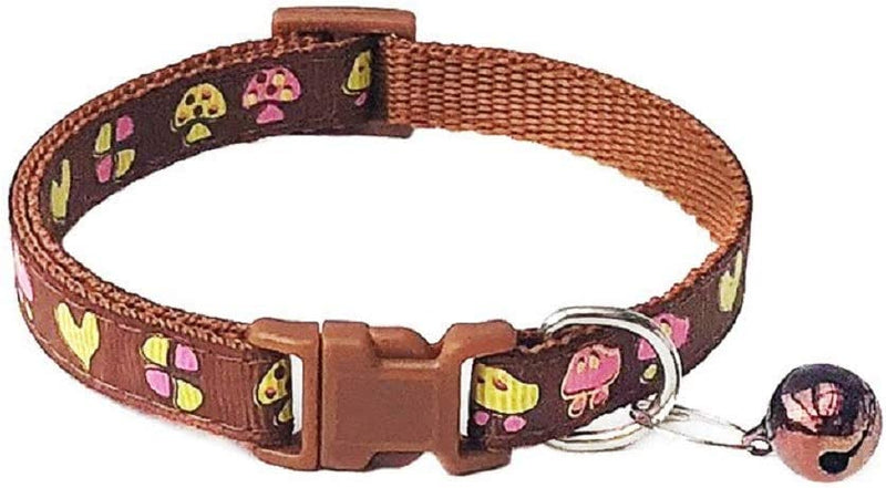 The Crafty Owl Adjustable Cartoon Patterns Cat Dog Collar with Bell