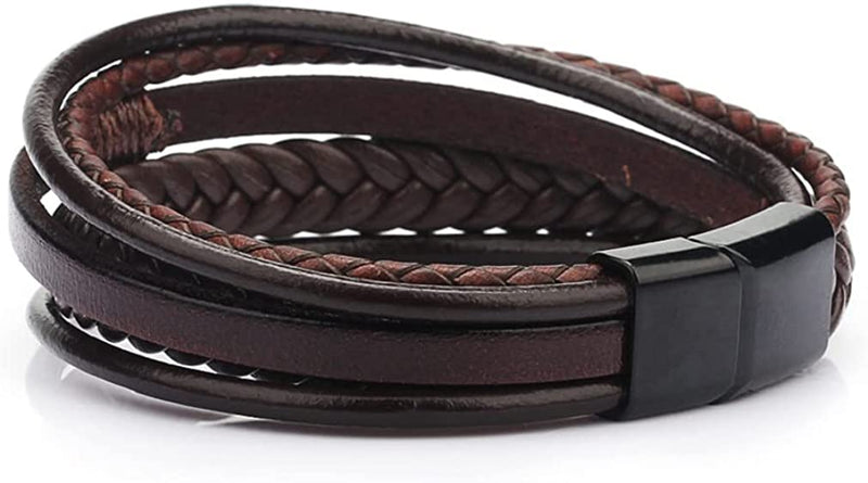 Multilayer Leather Rope Weaving Bracelet for Men