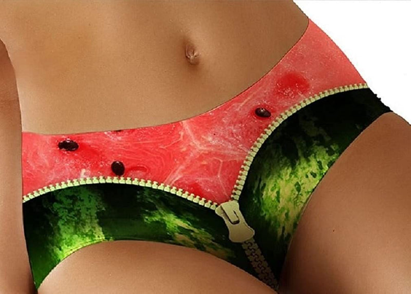 3D Print Panty Briefs Underwear for Women Watermelon-Orange Burst-Kiwi Key Lime