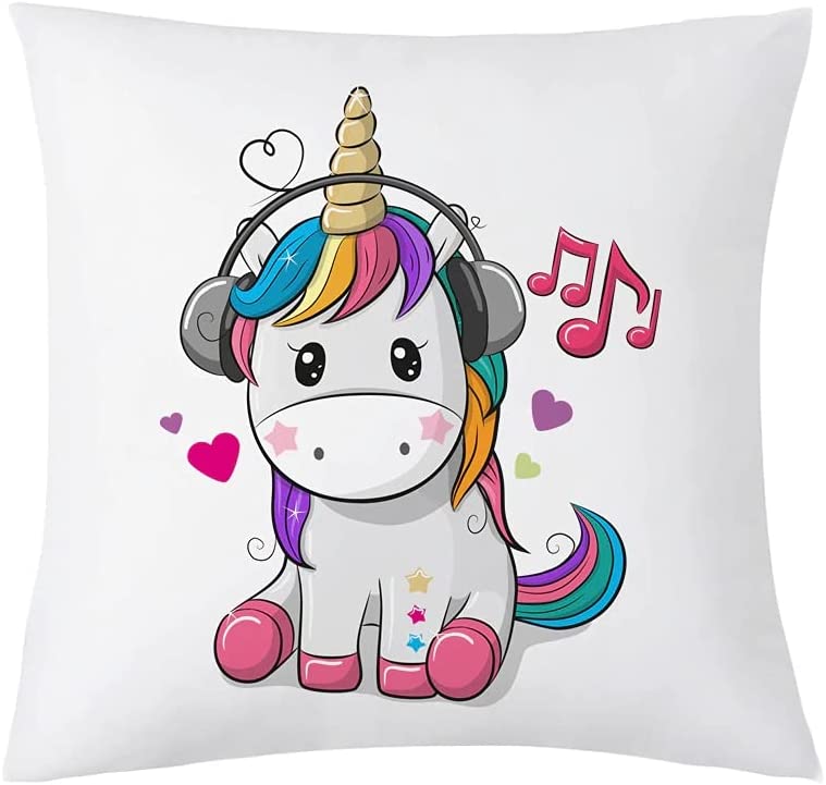 Little Ballerinas Mermaid Bunny Unicorns Girls Throw Pillows Covers