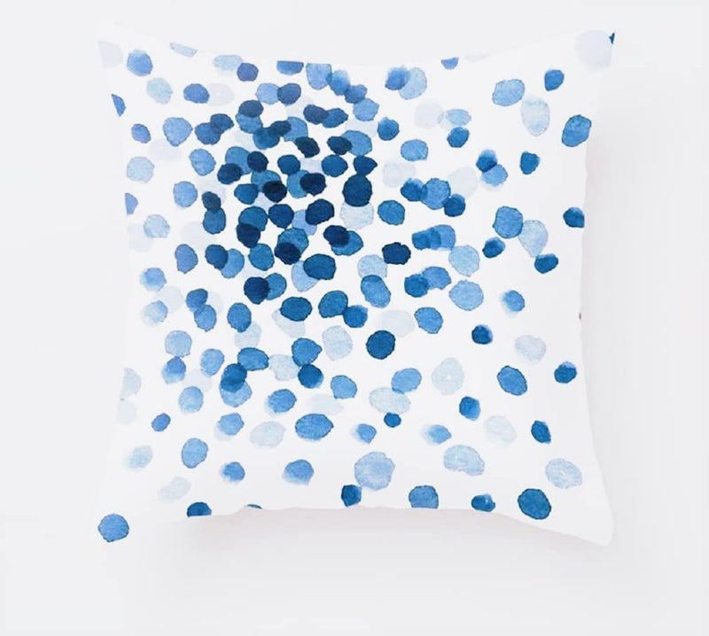 Watercolor Blue Geometric Pillows Covers 18" X 18"