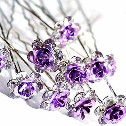 Various Beautiful Designs of Pearl/Crystals and Rhinestone Flower Hair Pins for Brides/Bridesmaids/Prom/Sweet Sixteen/Quinceanera/Weddings - Set of 20