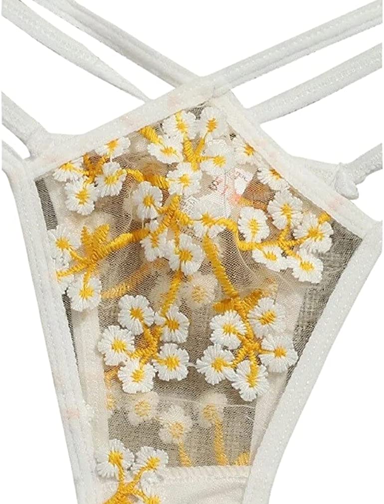 Mesh Transparent Lace Stitching Floral Bra and Brief Set. Perfect for Weddings/Valentines/Birthday/Special Occasions