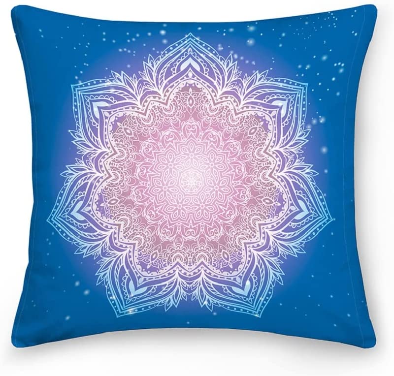 Double Sided Mandala Patterns Hippie Psychedelic Throw Pillow Covers. 18" X 18"