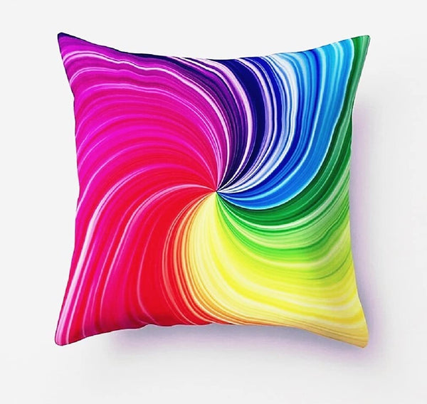 Rainbow Color Geometric Designs Pillow Covers 18" X 18"
