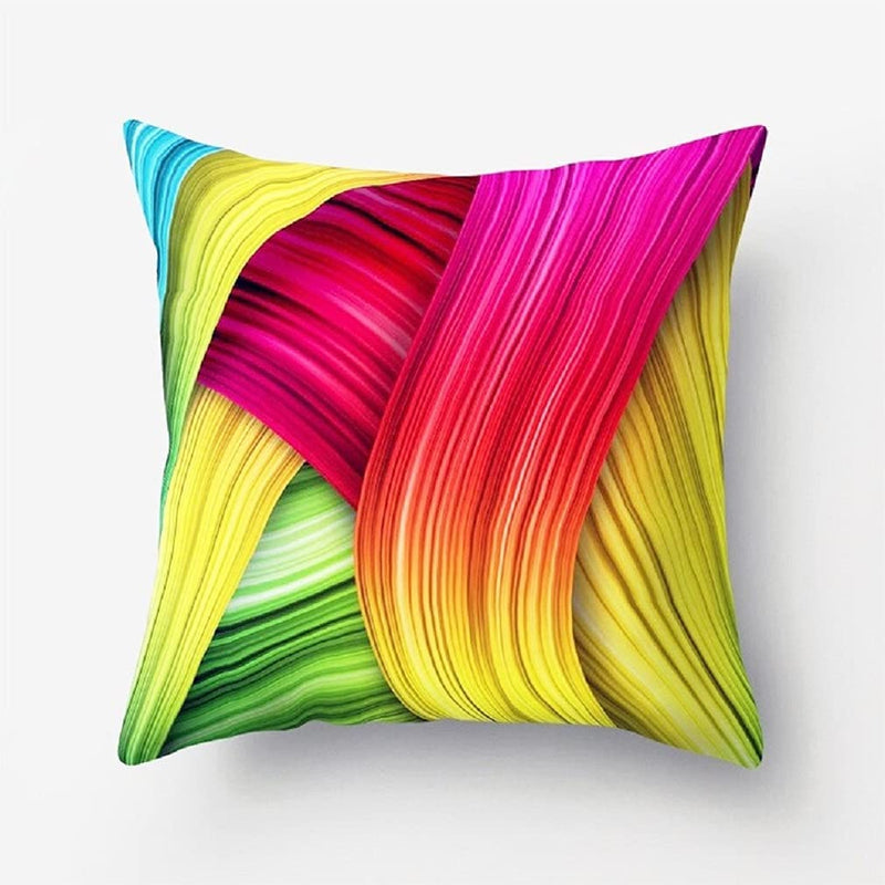 Rainbow Color Geometric Designs Pillow Covers 18" X 18"