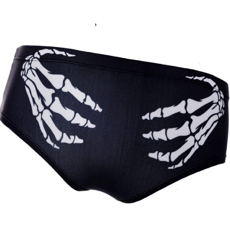 3D Skull Hands Print Briefs Underwear For Women One size,