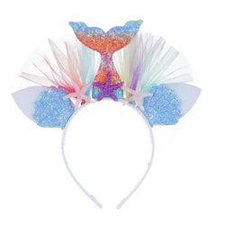 Mermaid Hat Headband with Ruffles for Party, Festivals