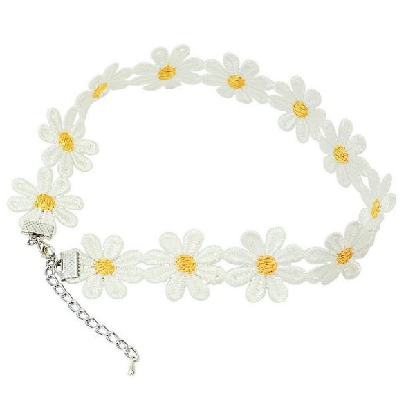 Delicate Daisy Flower Lace Choker Chain Necklace