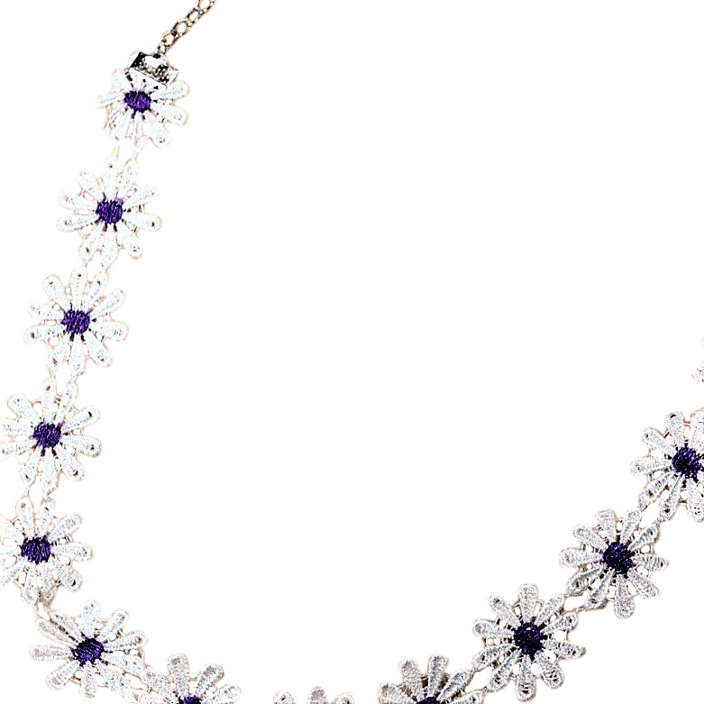 Delicate Daisy Flower Lace Choker Chain Necklace