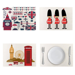 Set of 4 Different England British London Soldier Style Table Placemats