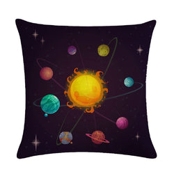 Fantasy Planet System Mars Saturn Sun Galaxy Throw Pillow Covers. 18" X 18"