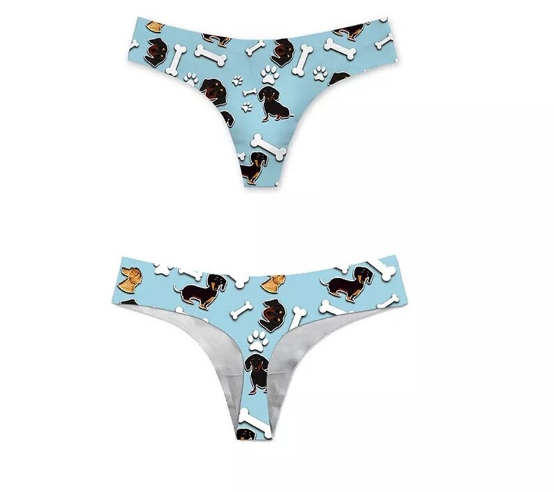 3D Cats Print Briefs Thongs Underwear For Women