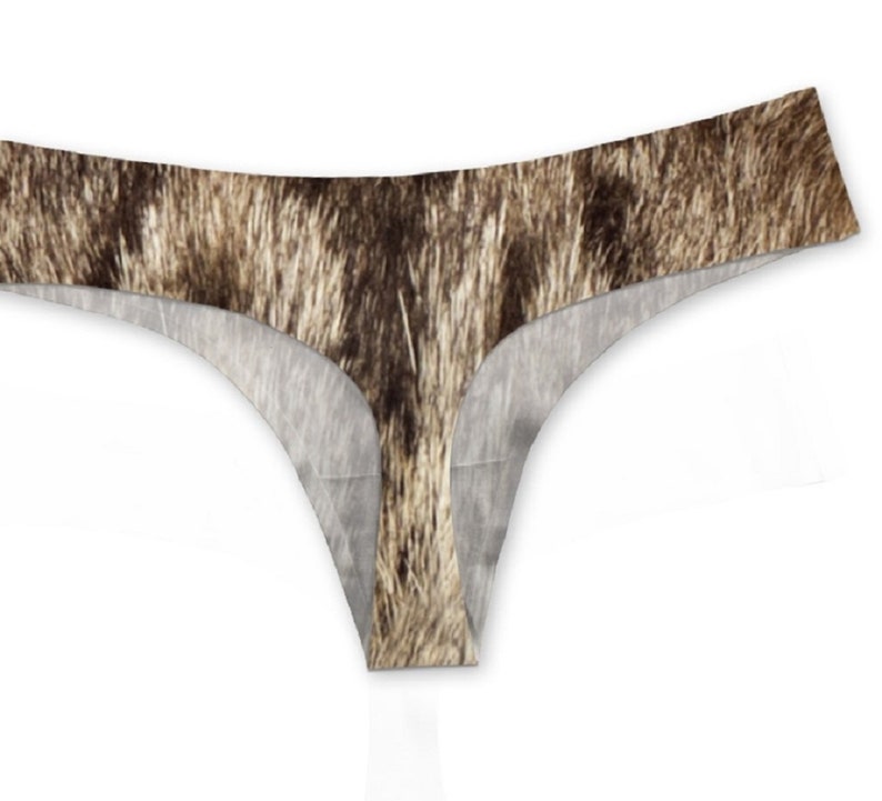 3D Cats Print Briefs Thongs Underwear For Women